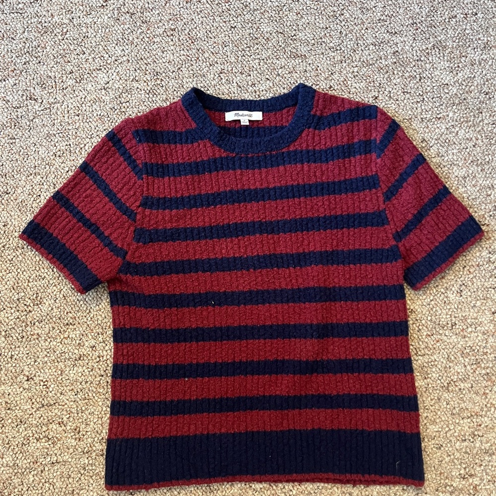 Madewell Red and Blue Knit Tee